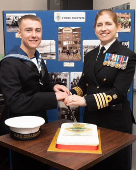 HMS Collingwood 80th anniversary cake cut