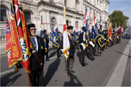 Standard Bearers On Parade In Whitehall
