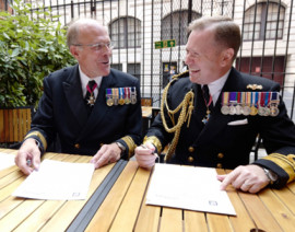 Rna National President Vadm Duncan Potts And 2sl Vadm Martin Connell Share A Lighter Moment During The Signing Of The Rn Rna Mou