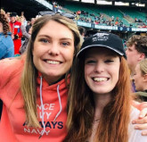 Emily and Mary rep the RNA Ypouth Wing at Twickers