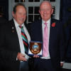 RNA Plymouth Chairman presents crest to visiting RNA Rushden & District Branch